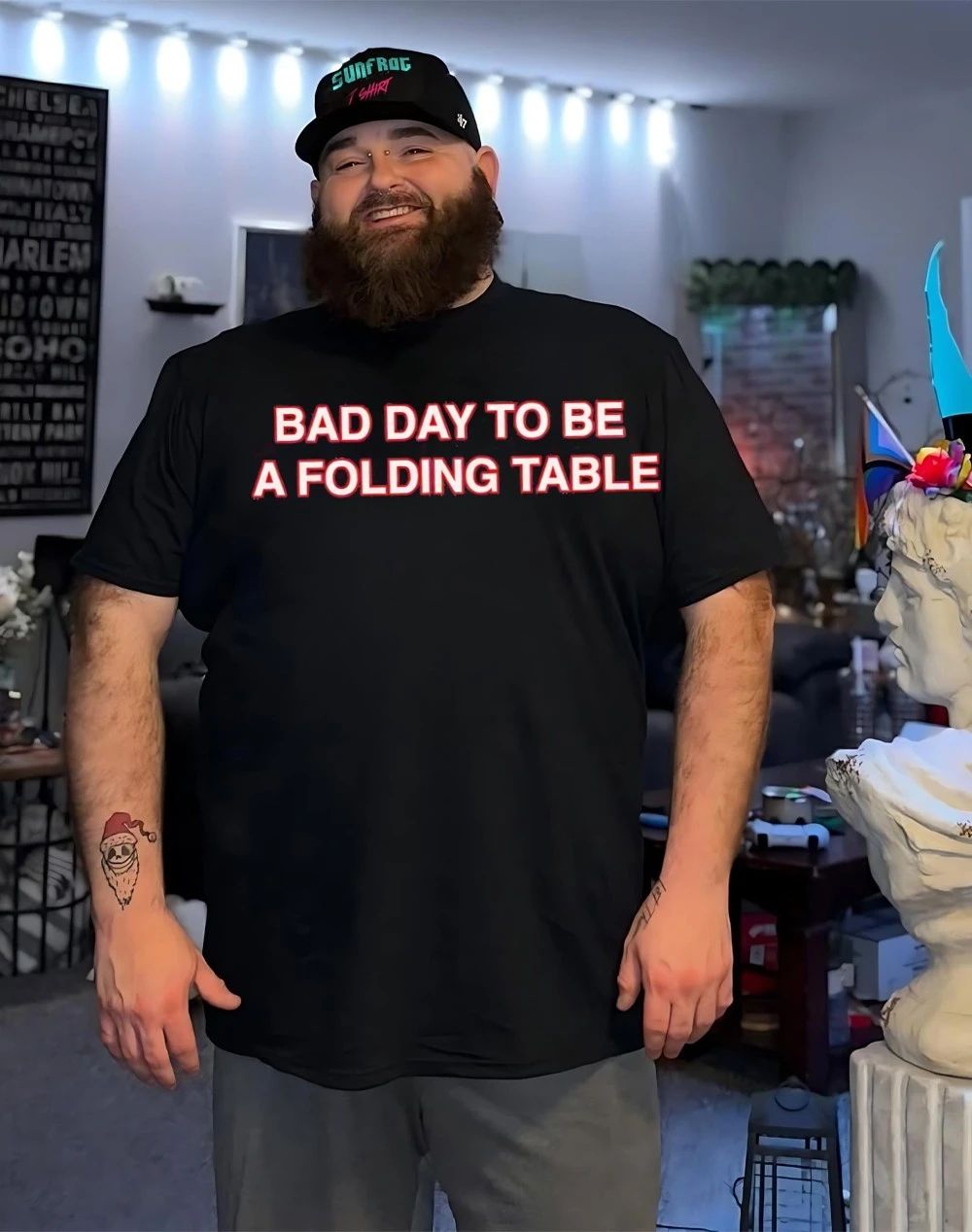 Beer pong bad day to be a folding table shirt