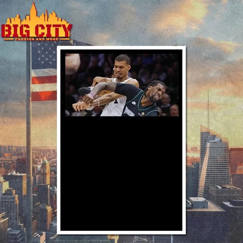 Wembys Elbow On Naz Reid Victor Wembanyama And Naz Reid Nba Playoffs Shirt