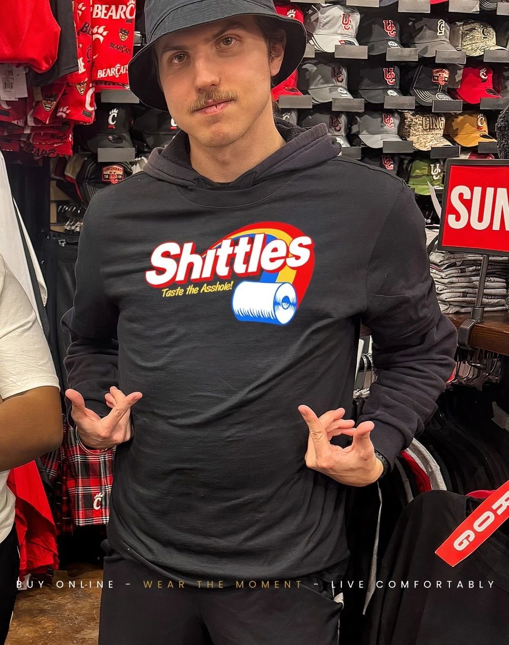 Shittles taste the asshole skittles rainbow parody shirt