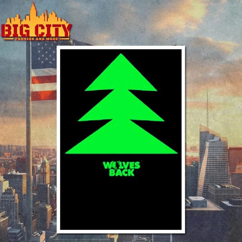 Wolves back tree shirt