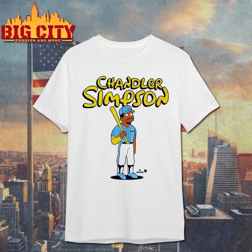Chandler Simpson At the Bat Cartoon Shirt