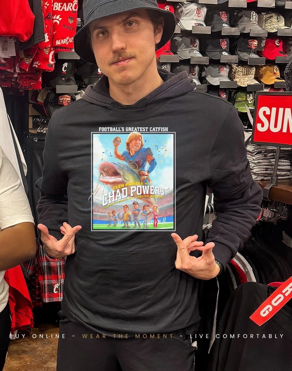 Glen Powell is Chad Powers football’s greatest catfish shirt