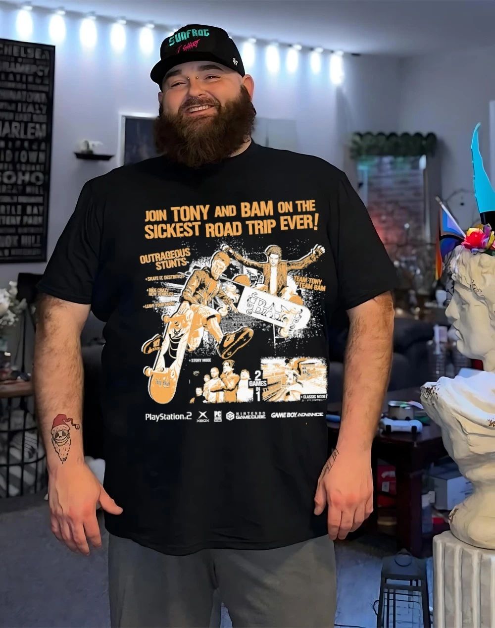 Join Tony and Bam on the sickest road trip ever outrageous stunts shirt