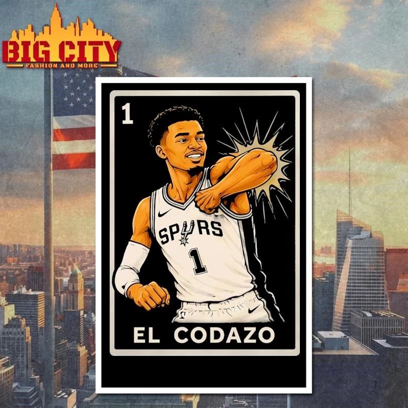 Victor Wembanyama San Antonio Spurs Vintage El Codazo Black Shirt