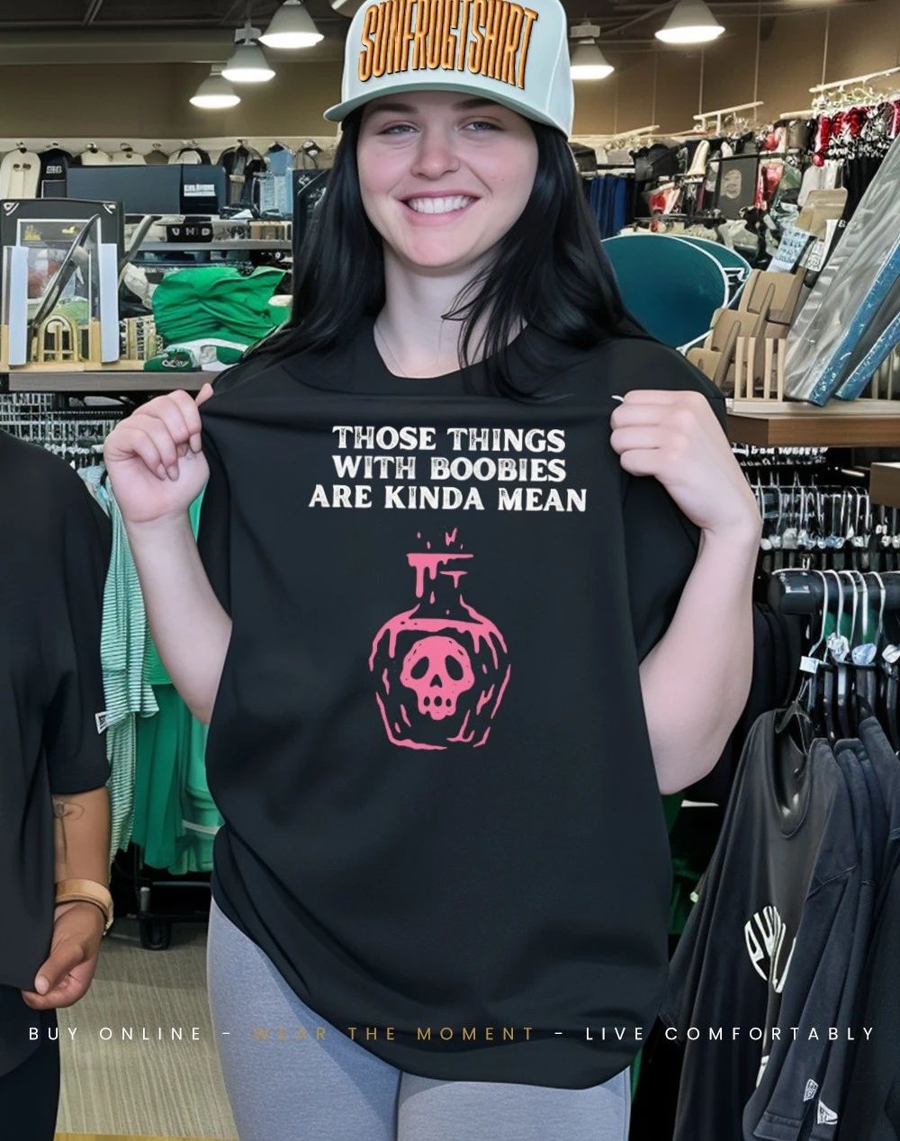 Pink Potion Skull those things with boobies are kinda mean shirt