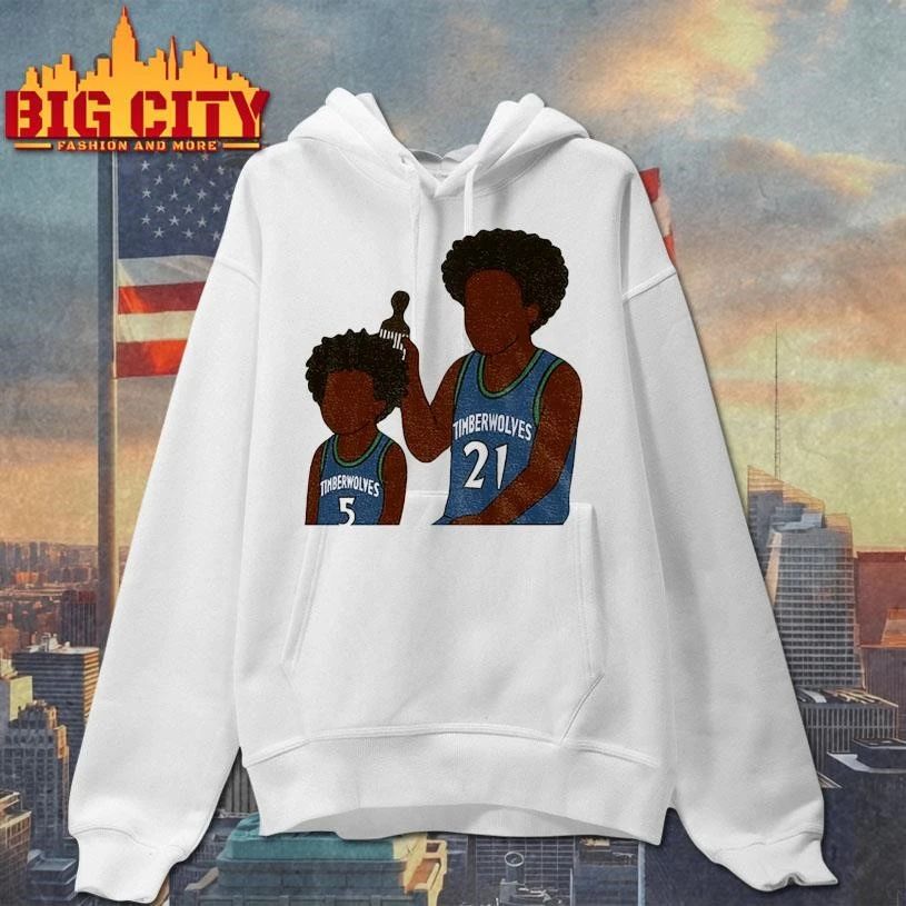 Anthony Edwards & Kevin Garnett Cartoon Minnesota Timberwolves Basketball NBA Playoffs shirt