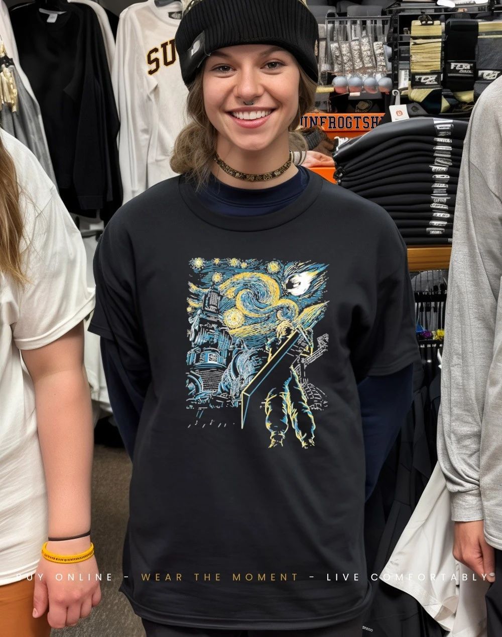 Final Fantasy and Van Gogh Starry Remake shirt