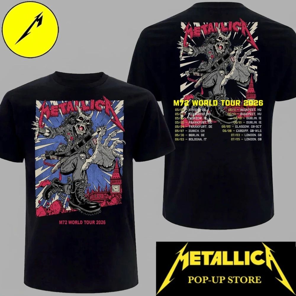 Metallica London Stadium 2026 Two-Sided Graphic Tee – Official Merch