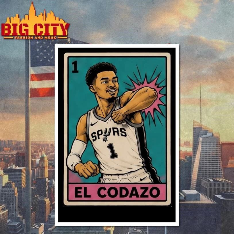 Victor Wembanyama Spurs Teal Burst El Codazo Vintage Shirt