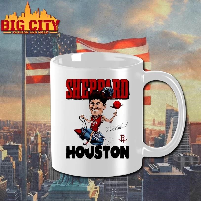 Reed Sheppard player Houston Rockets signature caricature shirt