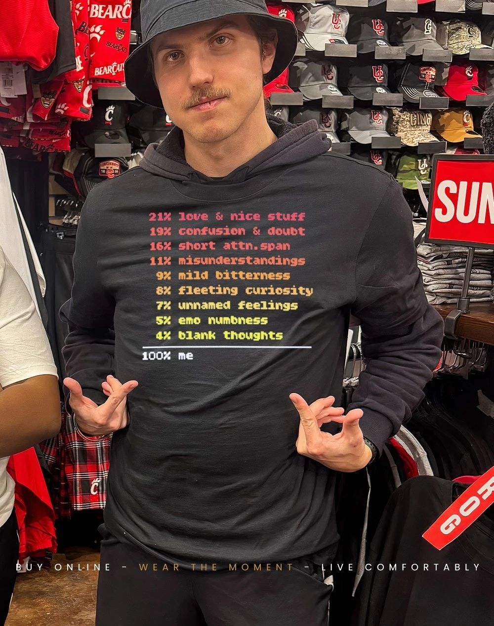21% love & nice stuff 4% blank thoughts 100% me shirt