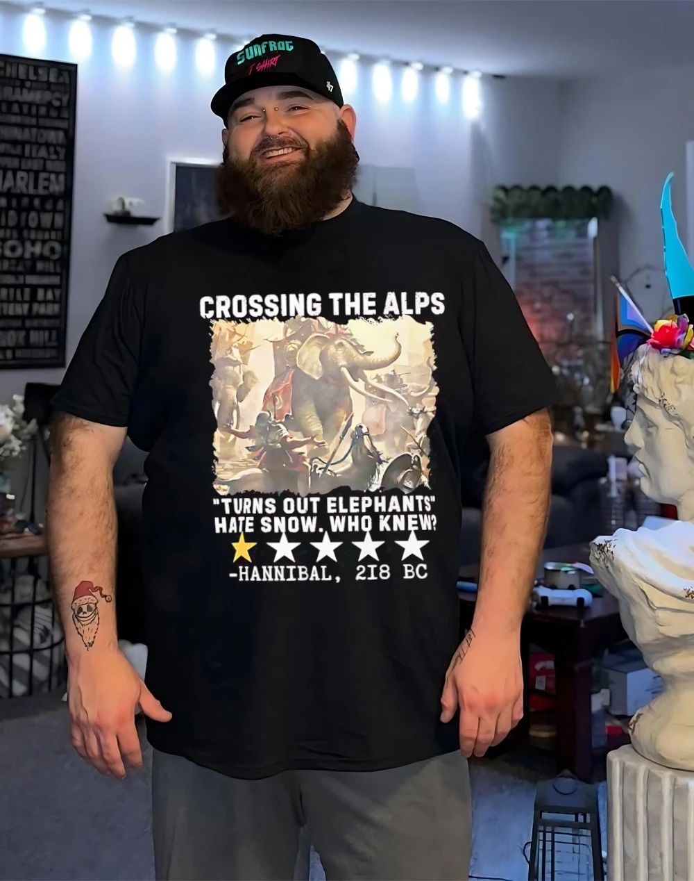 Hannibal Crossing the Alps 1 star rate turns out elephants hate snow who knew shirt