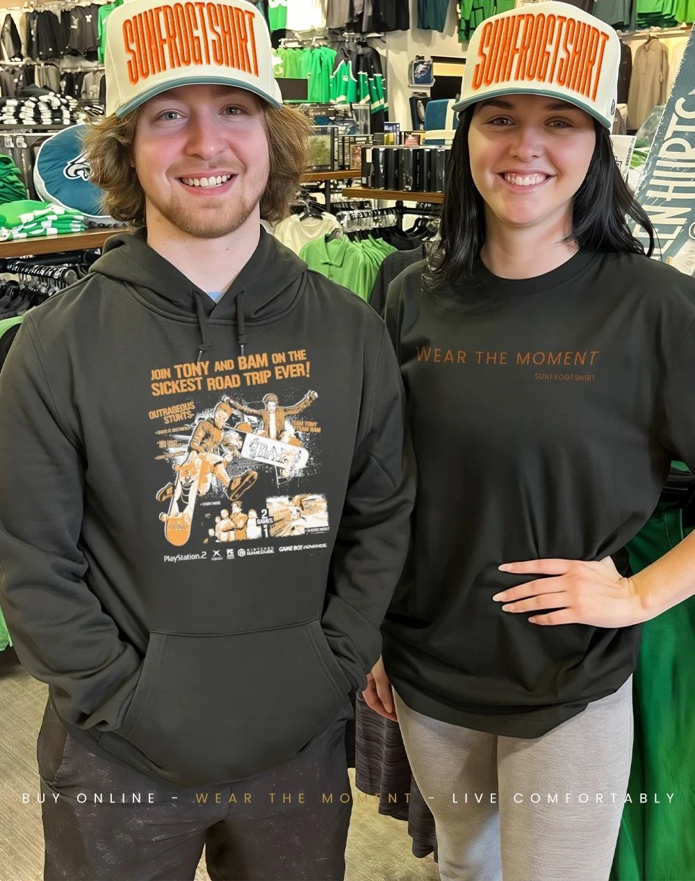 Join Tony and Bam on the sickest road trip ever outrageous stunts shirt