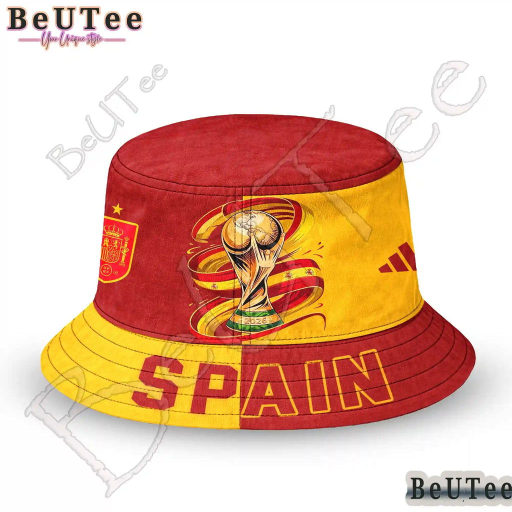 Spain Premium World Cup 2026 Golden Trophy Bucket Hat