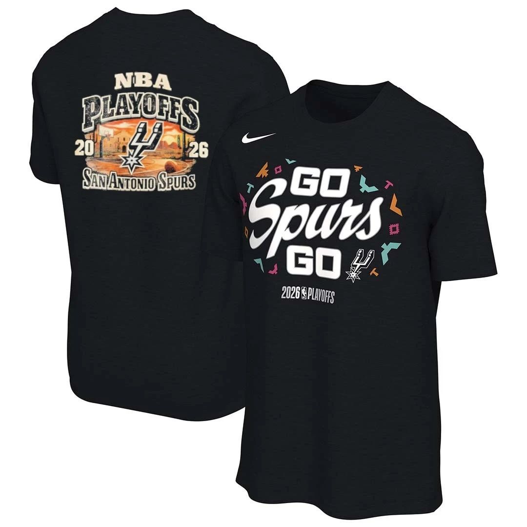 2026 NBA Playoffs San Antonio Spurs front and back shirt