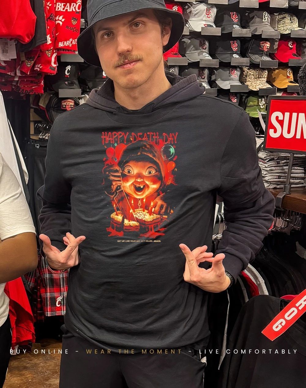 Bayfield Babyface Killer Happy Death Day get up live your day get killed again shirt