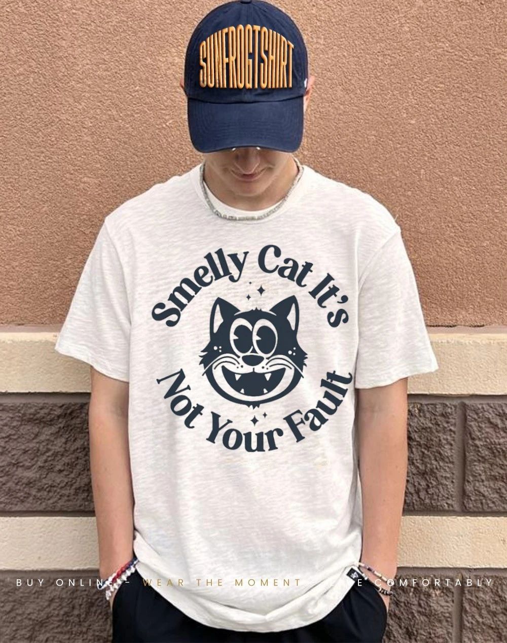 Rubberhose cat smelly cat not your fault shirt