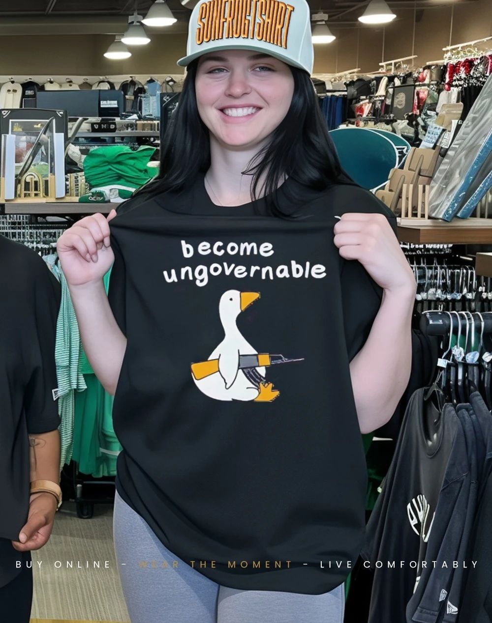 Silly goose holding AK47 become ungovernable shirt