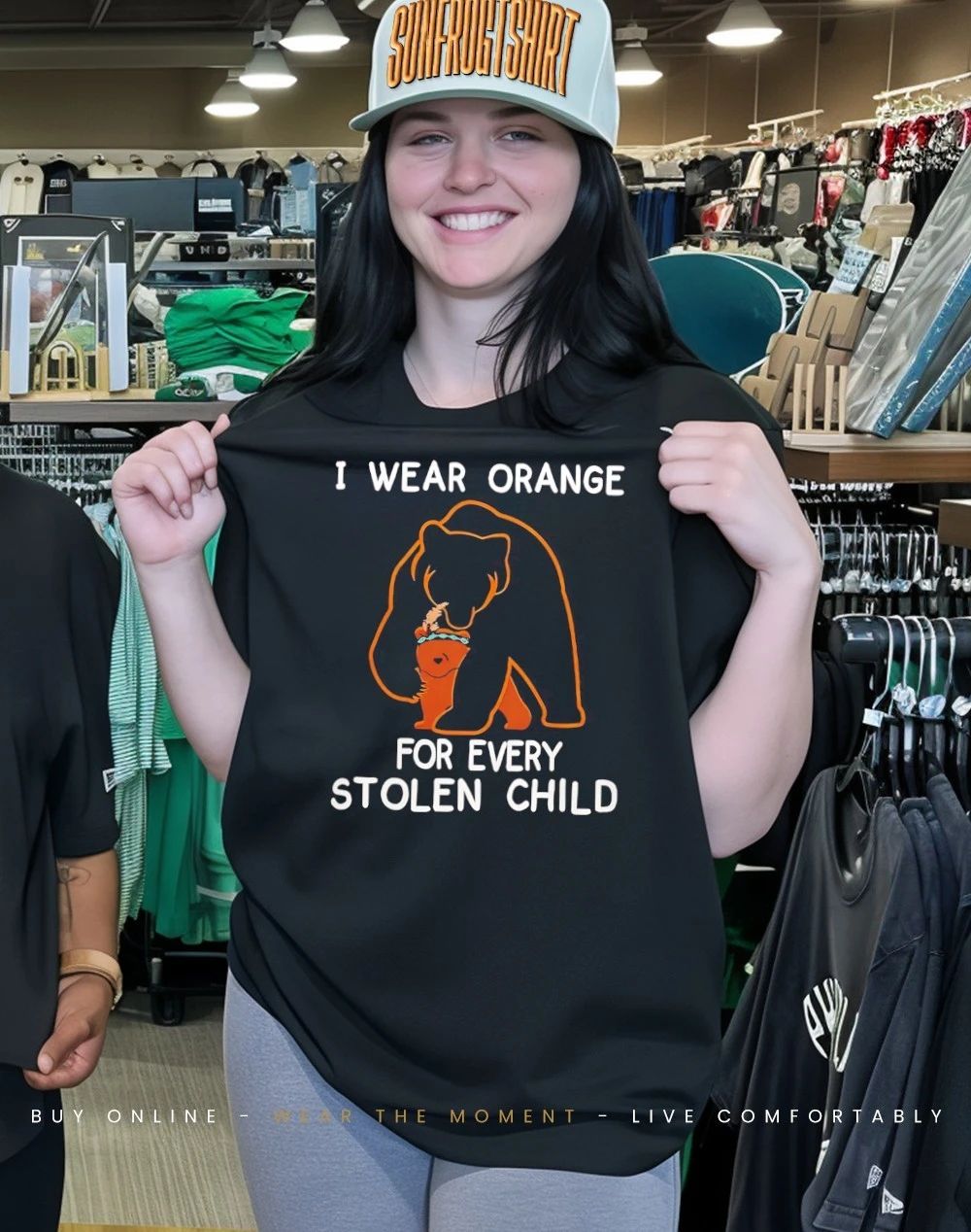 Bear and cub I wear orange for every stolen child shirt