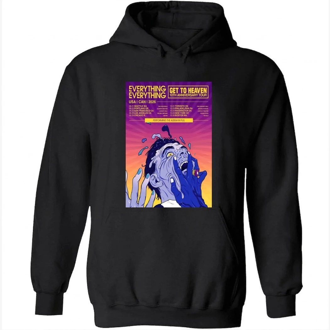 Everything Everything Get To Heaven 10th Anniversary Tour 2026 Poster Shirt