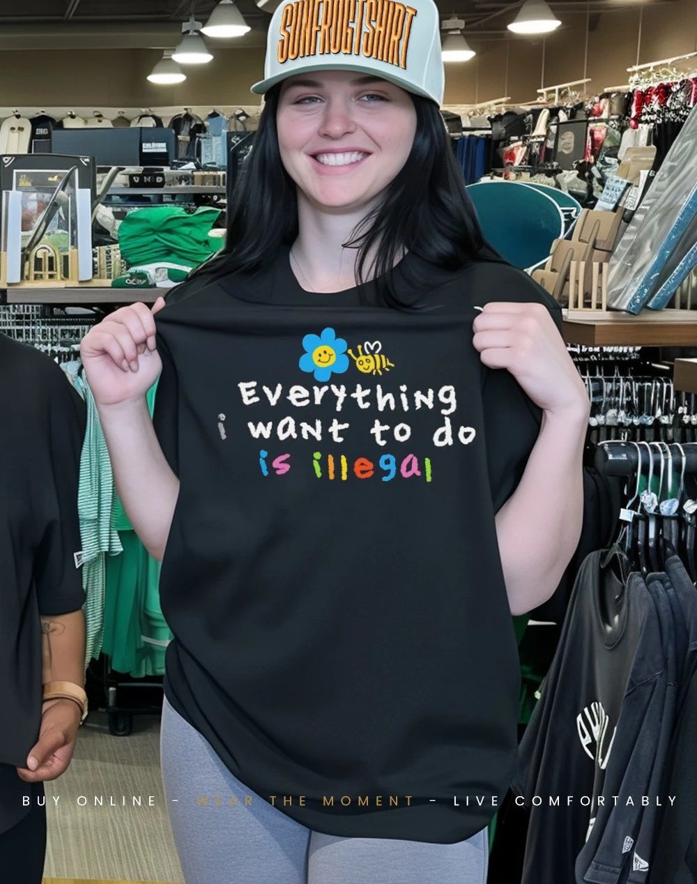 Bee flower everything I want to do is illegal shirt