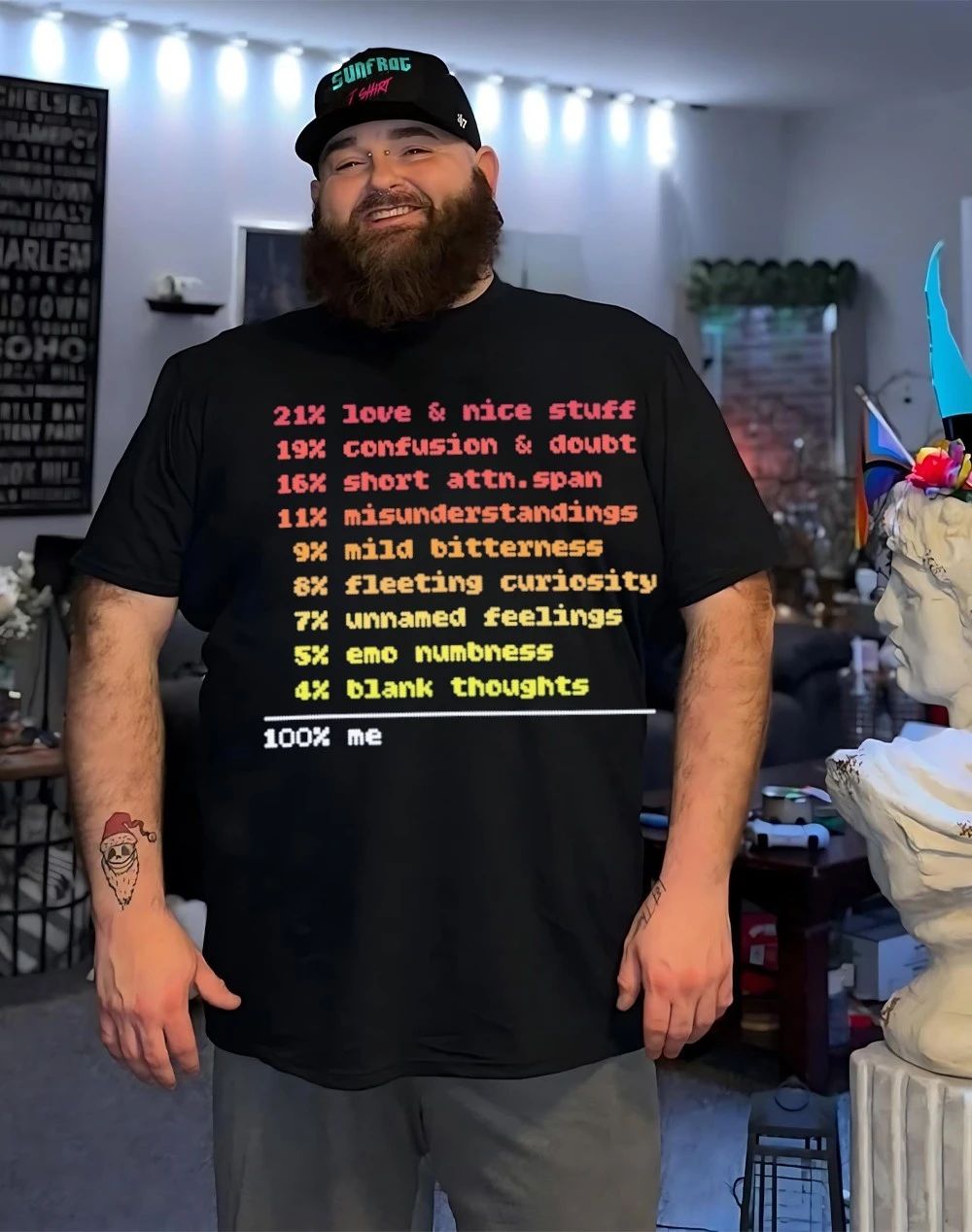 21% love & nice stuff 4% blank thoughts 100% me shirt