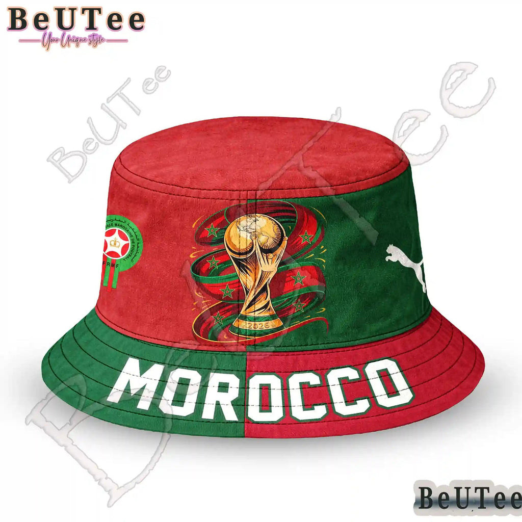 Morocco Premium World Cup 2026 Golden Trophy Bucket Hat