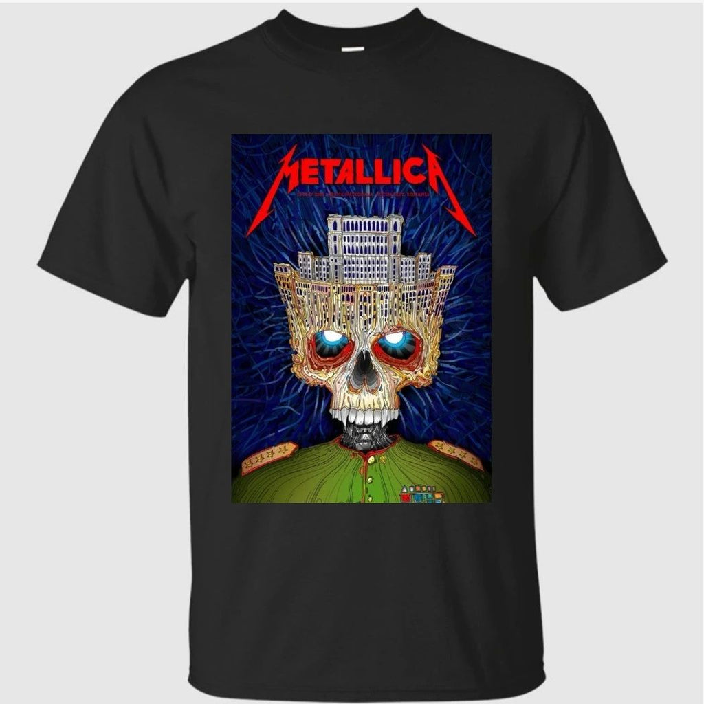 Metallica M72 Bucharest 2026 Venue Poster Stadium Tour Bucharest Romania At Arena Nationala On 13 May 2026 Palace Of Parliament Crown Skull Poster Shirt