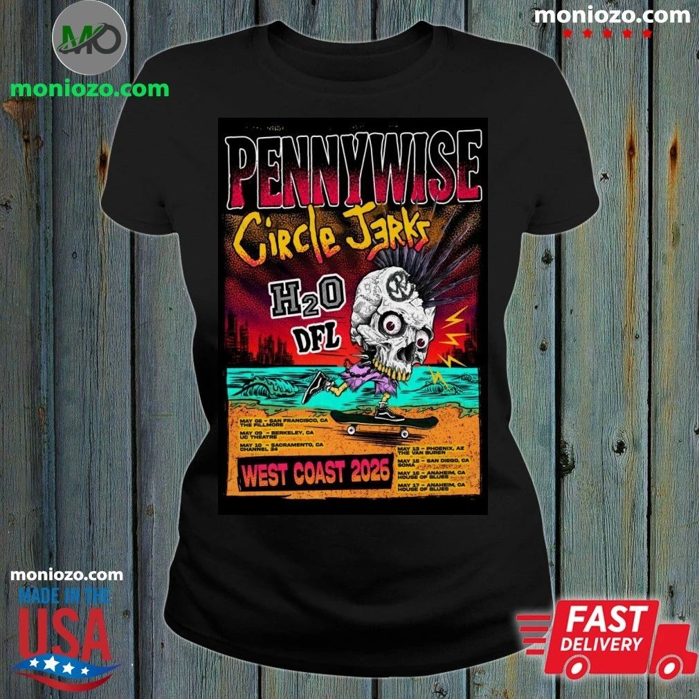 Original Circle Jerks With Pennywise West Coast 2026 Tour Poster Shirt