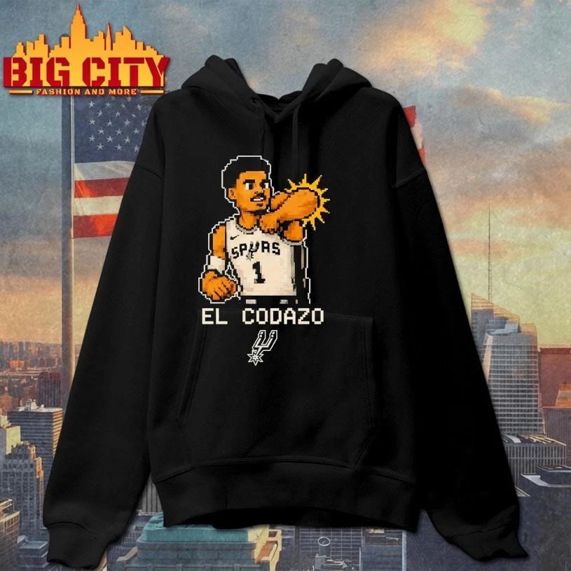 Victor Wembanyama Spurs Pixel Art El Codazo Shirt