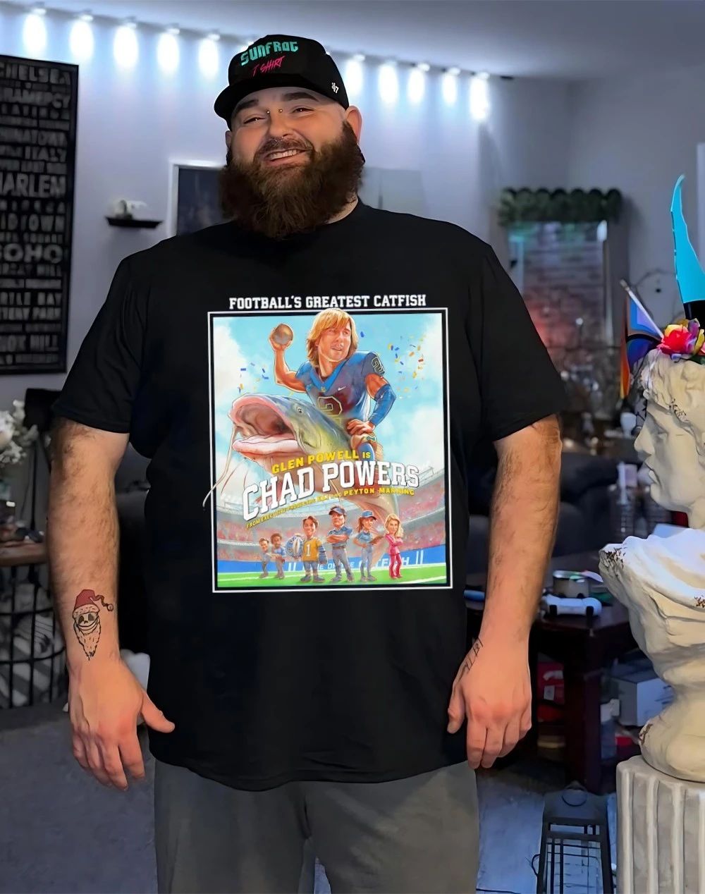 Glen Powell is Chad Powers football’s greatest catfish shirt