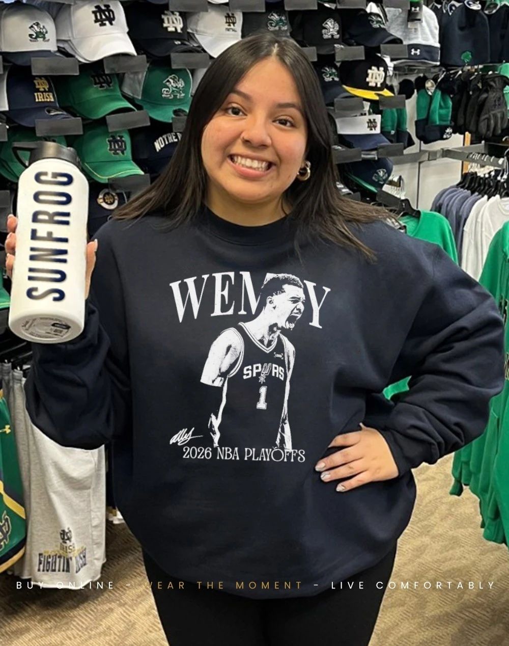 Wemby screaming 2026 NBA Playoffs front and back shirt