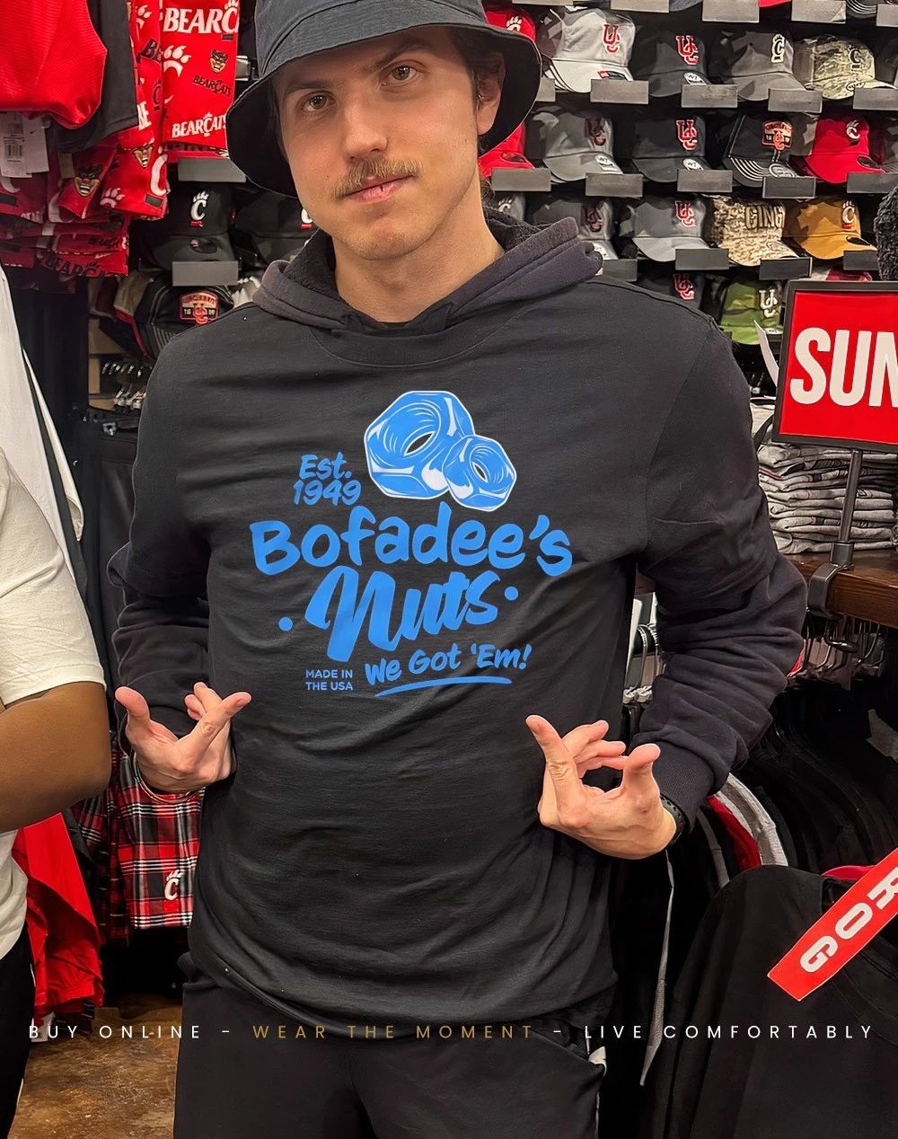 Bofadee’s Nuts est 1949 we got ’em shirt
