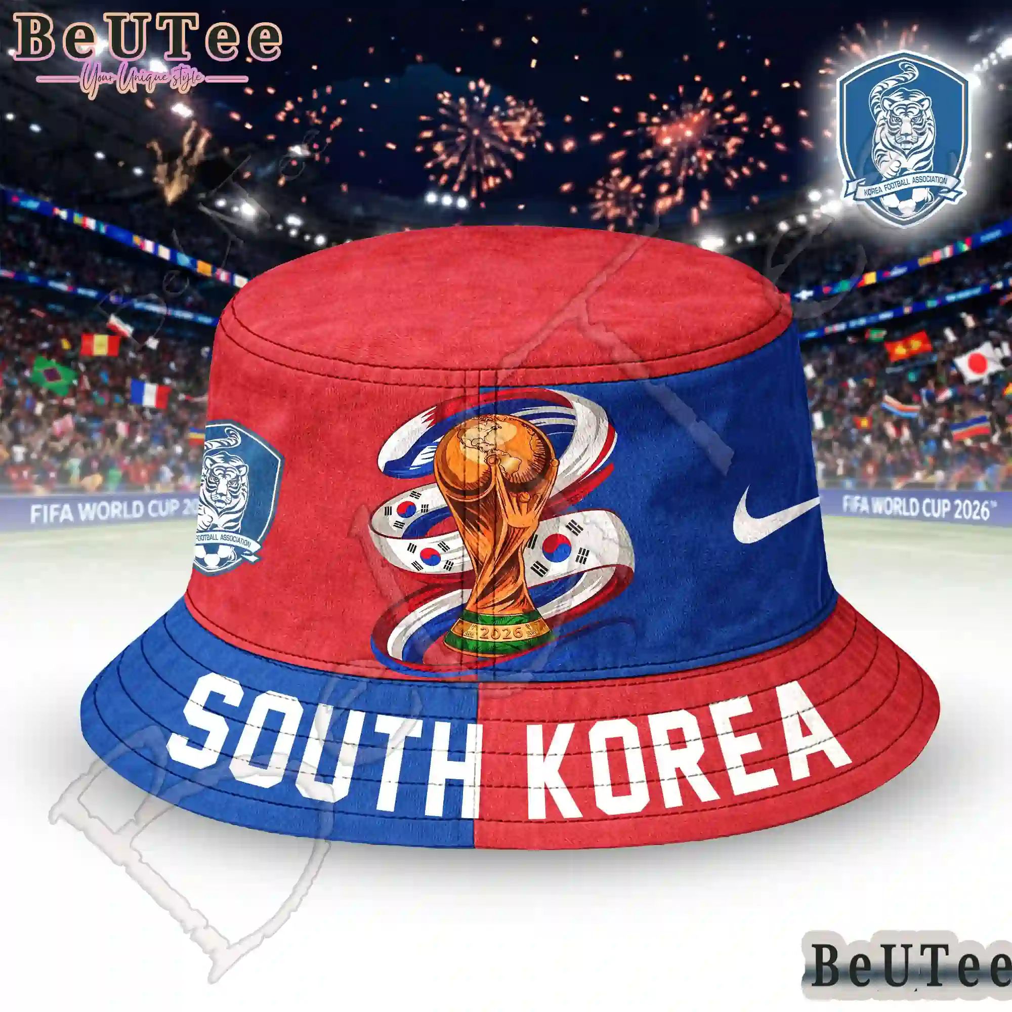 South Korea Premium World Cup 2026 Golden Trophy Bucket Hat