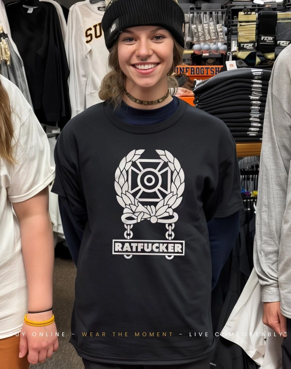 Expert ratfucker badge shirt