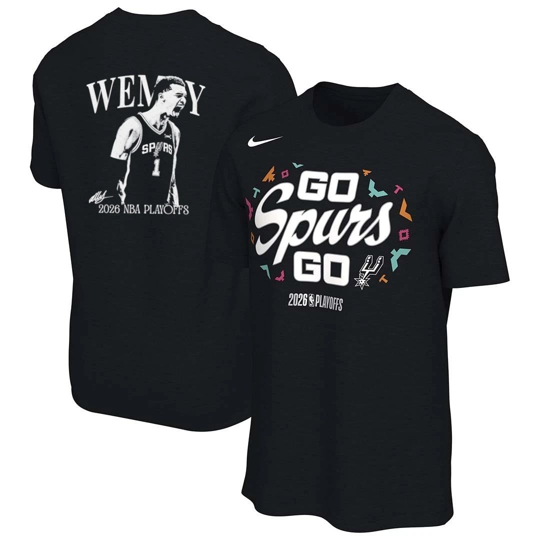 Wemby screaming 2026 NBA Playoffs front and back shirt