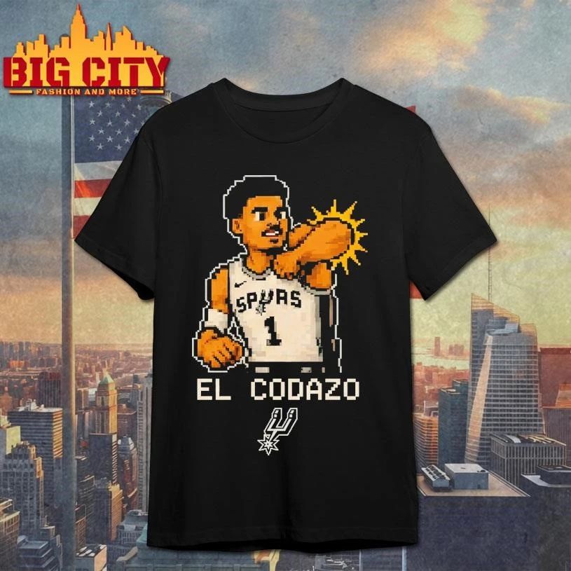 Victor Wembanyama Spurs Pixel Art El Codazo Shirt