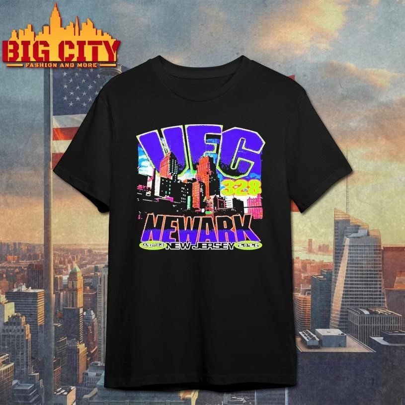 UFC 328 Newark New Jersey May 9 2026 Neon Skyline Shirt
