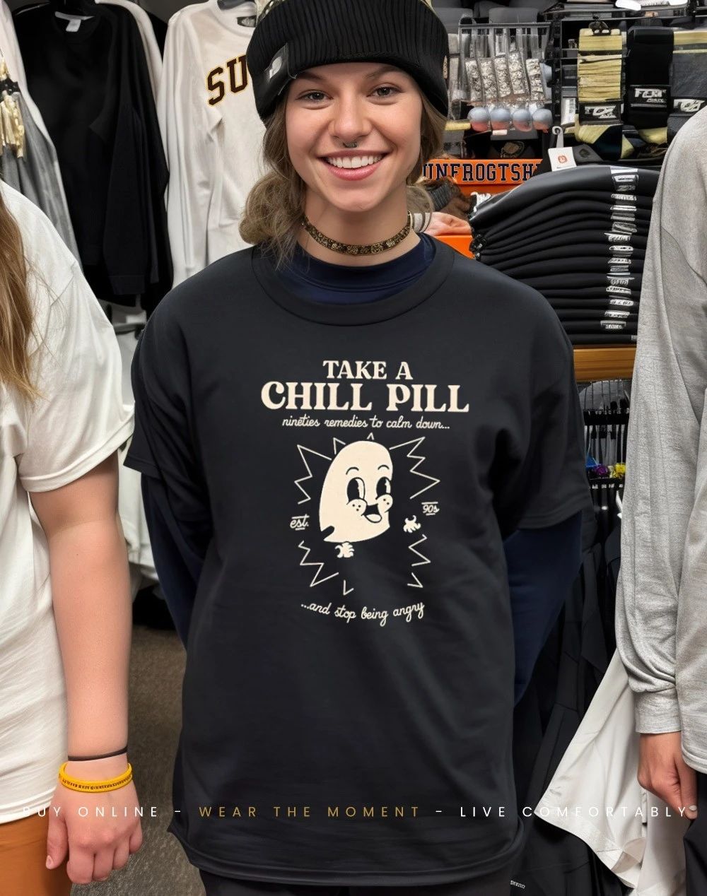 Take a chill pill nineties remedies to calm down and stop being angry shirt