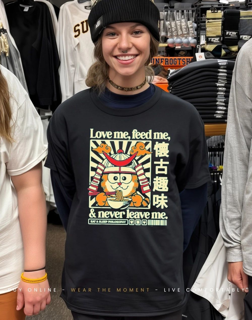 Japanese cat love me feed me and never leave me shirt