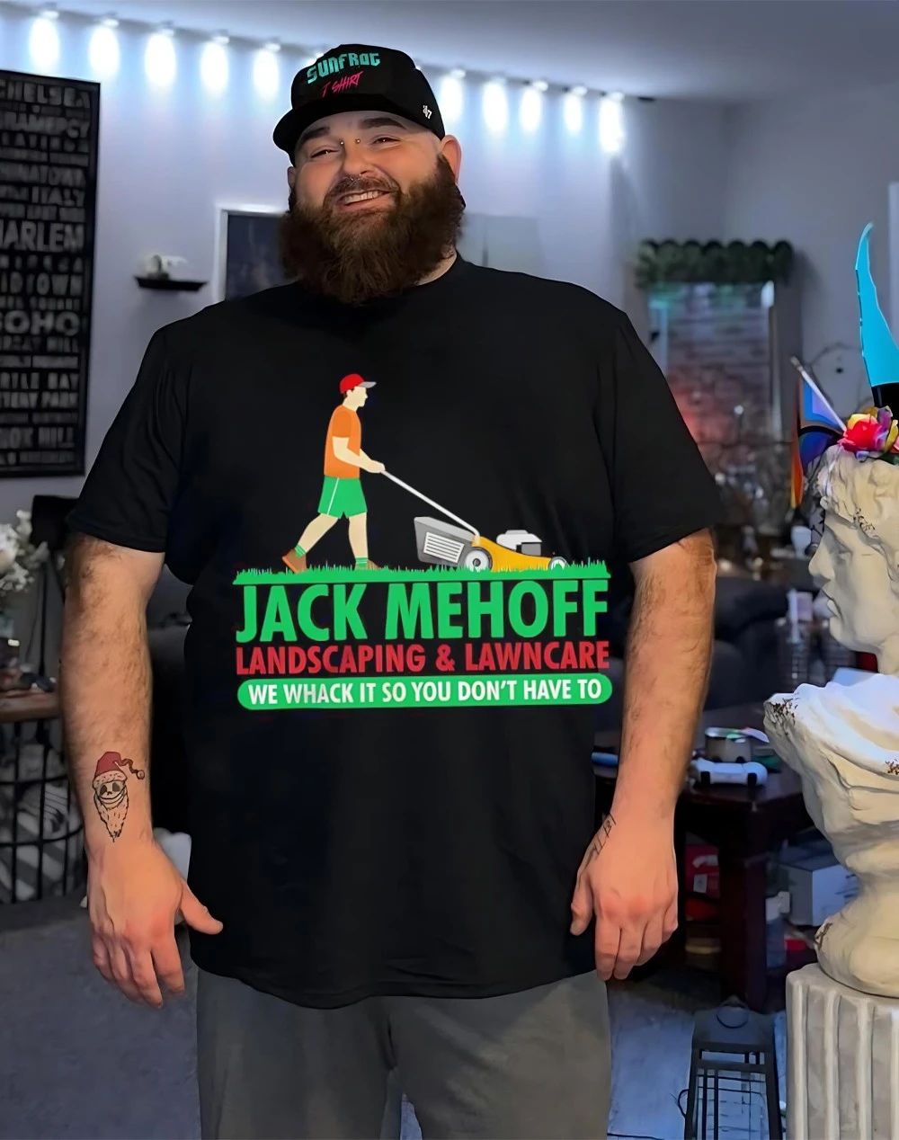 Jack Mehoff landscaping and lawncare we whach it so you don’t have to shirt