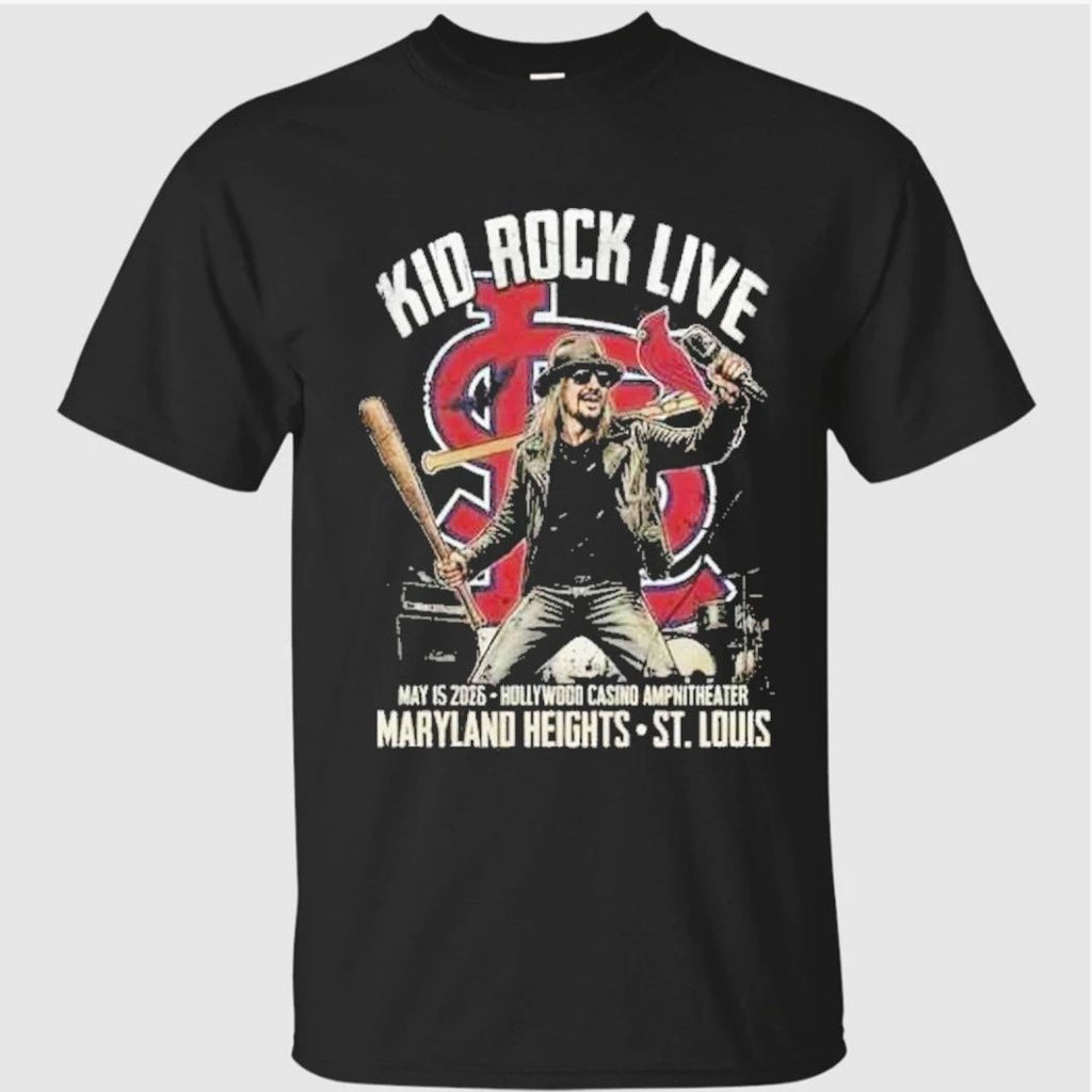 Kid Rock Concert May 15 2026 Hollywood Casino Amphitheater Maryland Heights x St Louis Cardinals MLB Vintage Bootleg Shirt