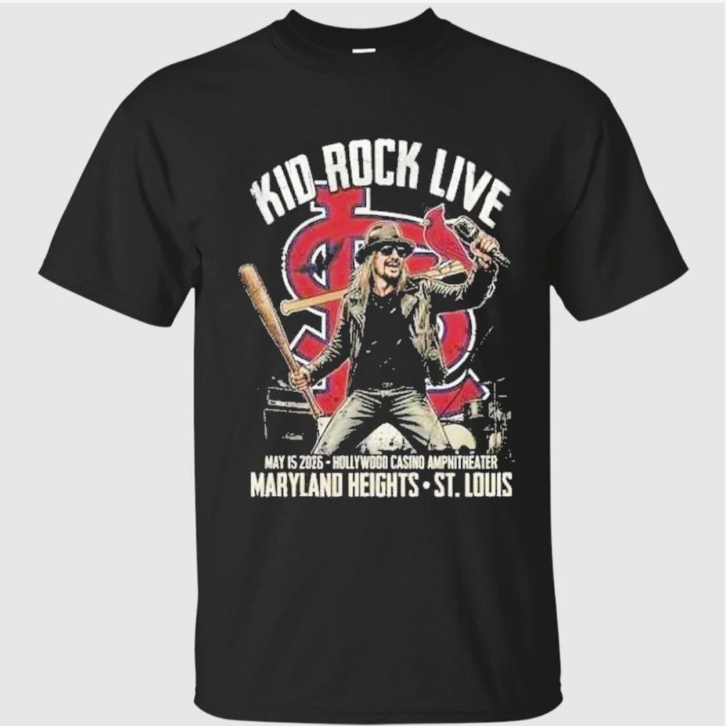 Kid Rock Concert May 15 2026 Hollywood Casino Amphitheater Maryland Heights x St Louis Cardinals MLB Vintage Bootleg Shirt