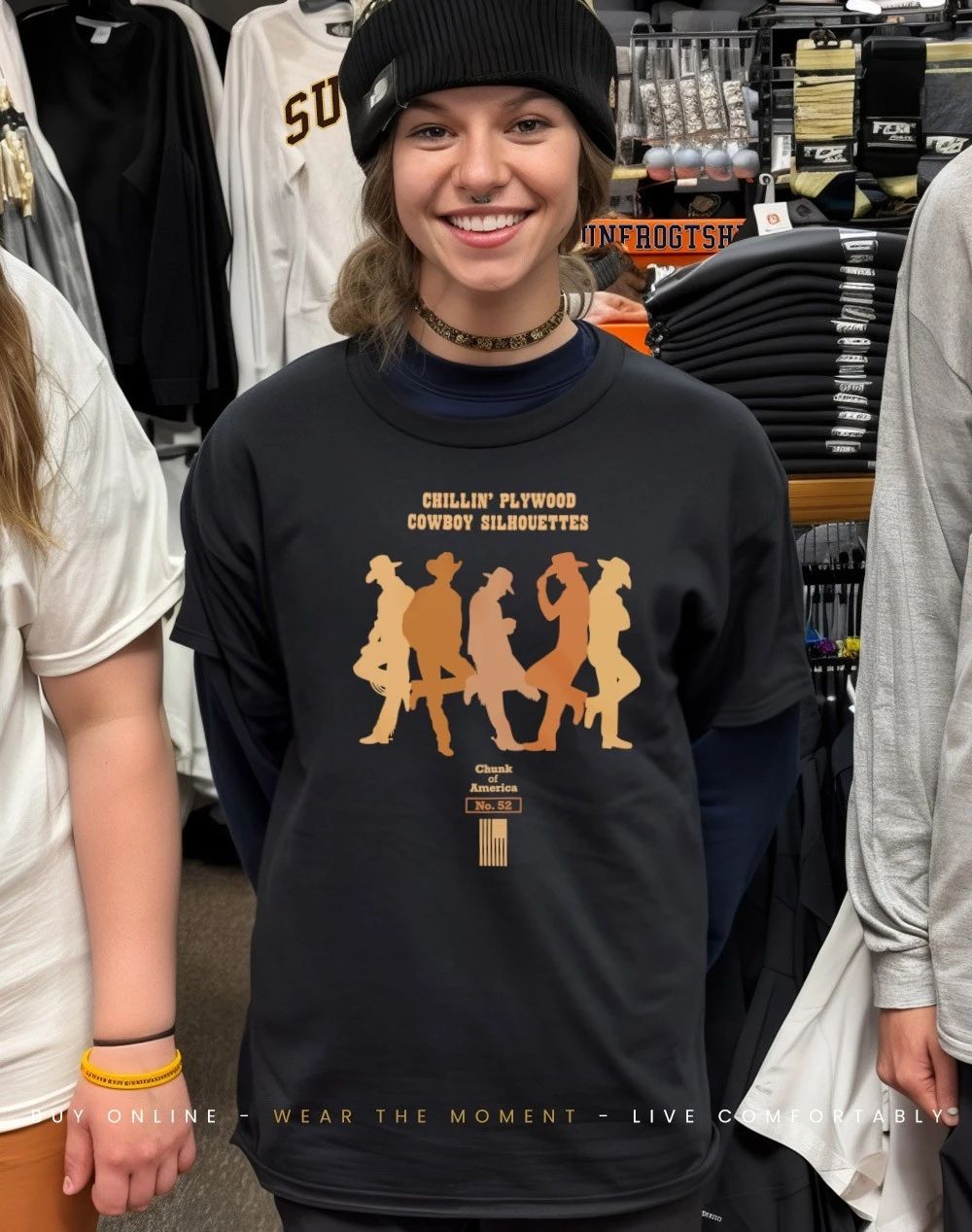 WORDS Chillin’ Plywood Cowboy Silhouettes Chunk of America No. 52 shirt
