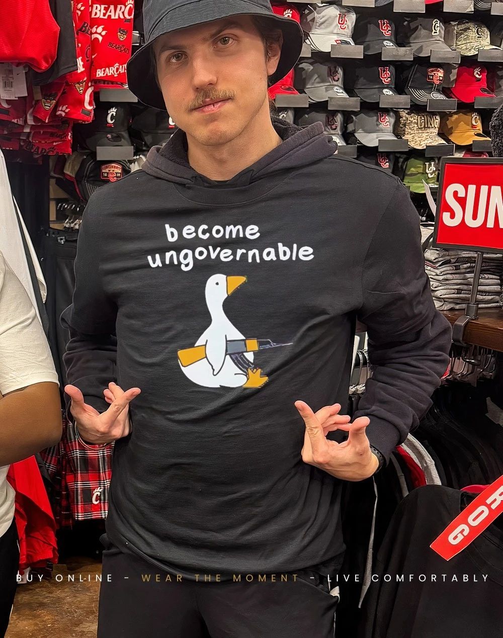 Silly goose holding AK47 become ungovernable shirt