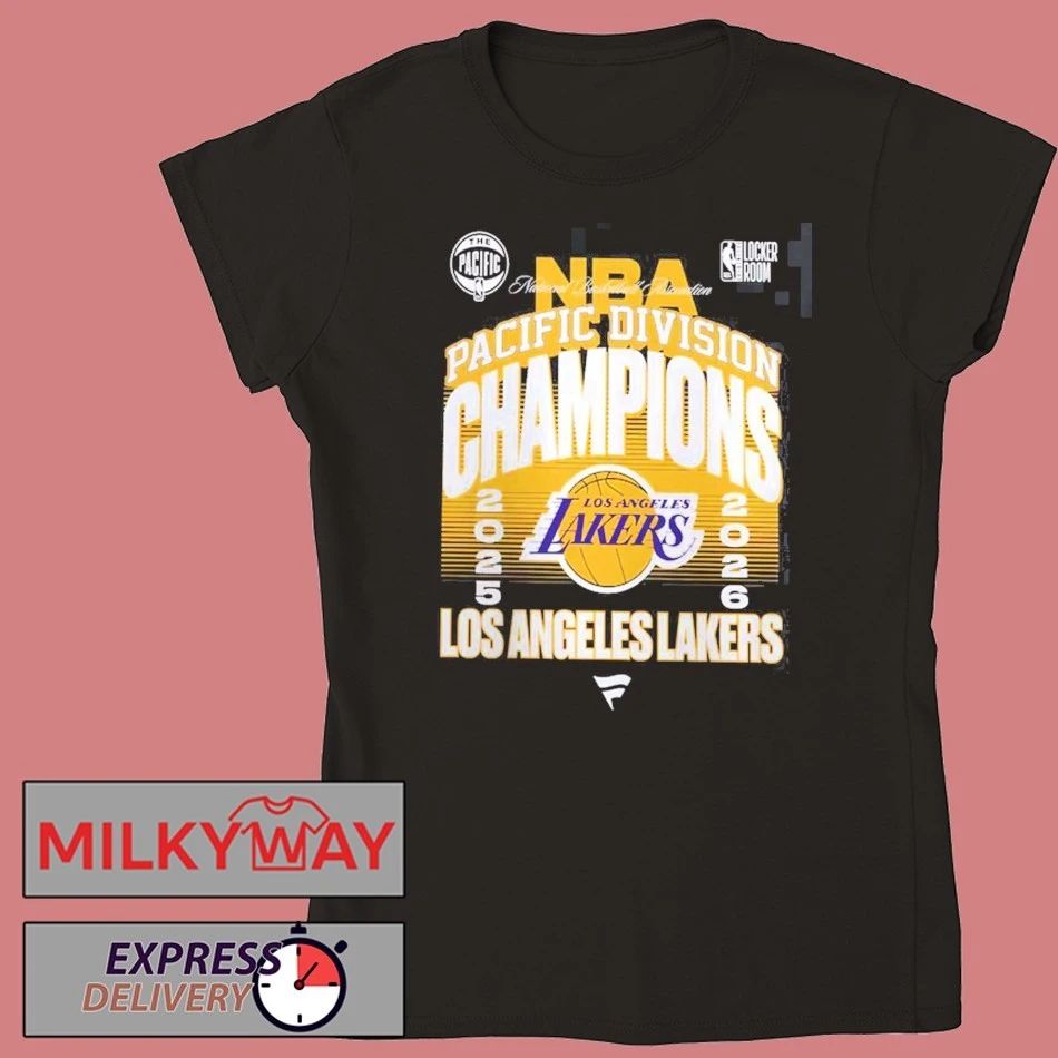 Los Angeles Lakers 2026 NBA Pacific Division Champions Locker Room T-Shirt