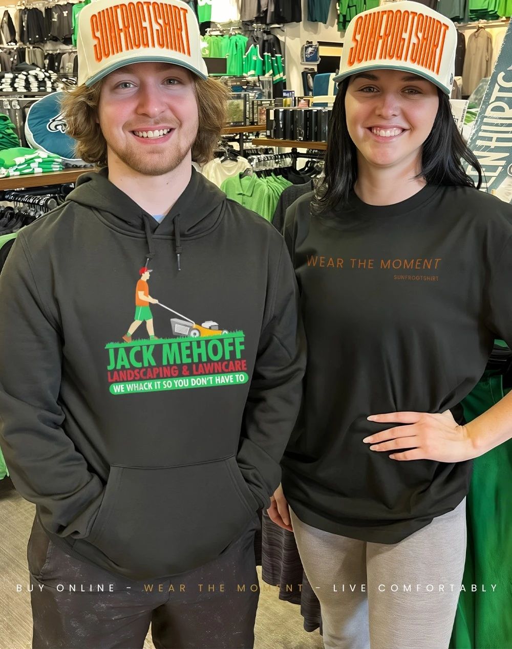 Jack Mehoff landscaping and lawncare we whach it so you don’t have to shirt