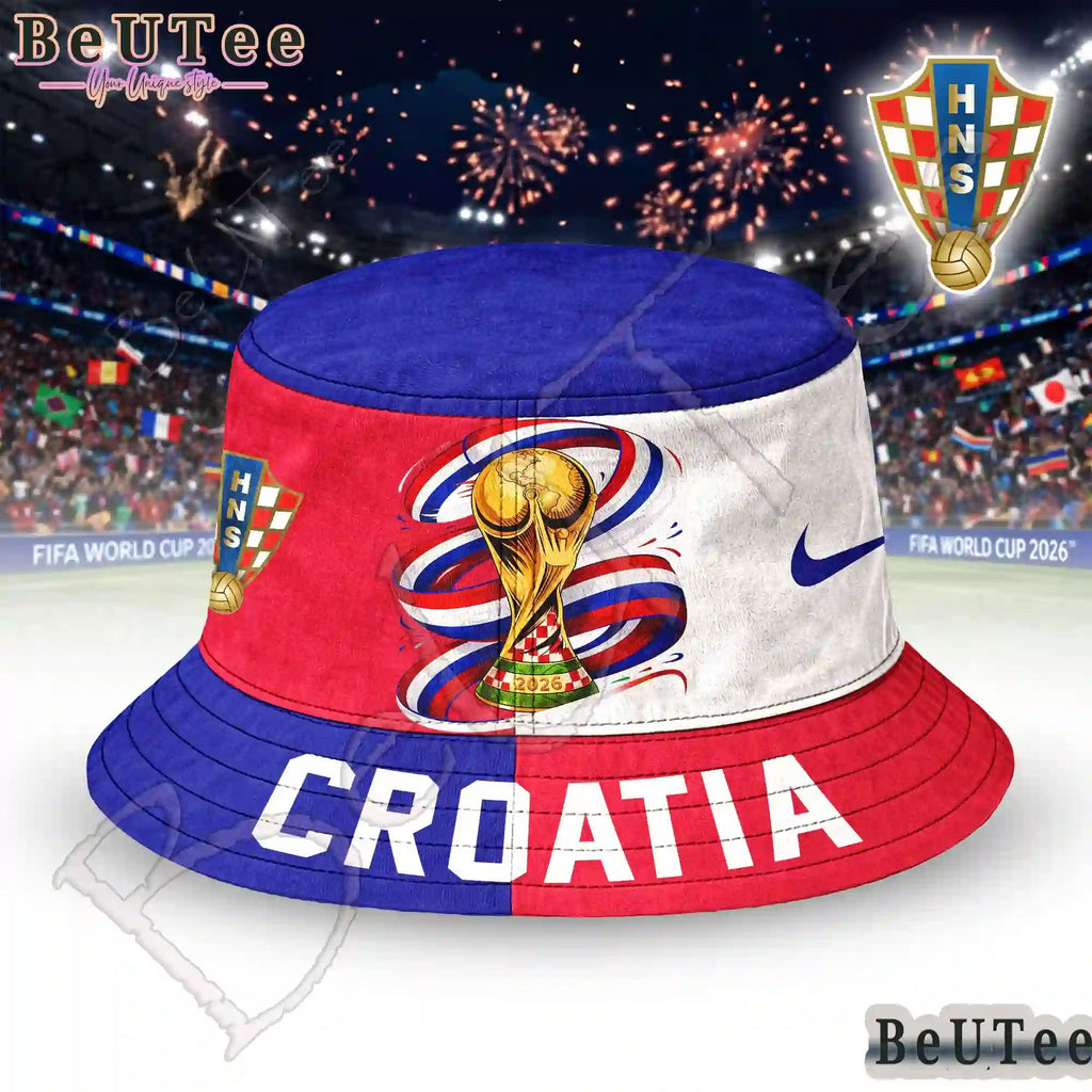 Croatia Premium World Cup 2026 Golden Trophy Bucket Hat