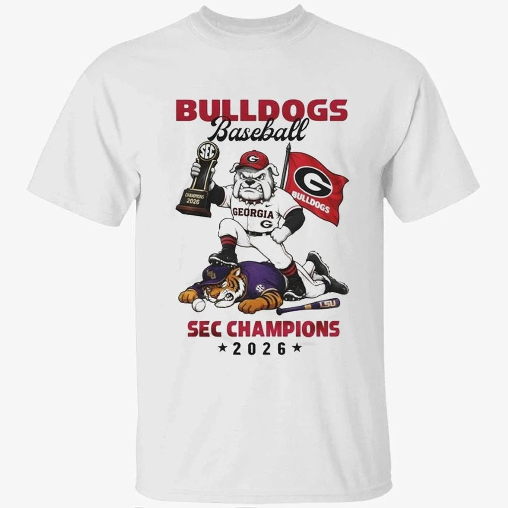 Georgia Bulldogs 2026 NCAA Sec Champions White Mascot Shirt
