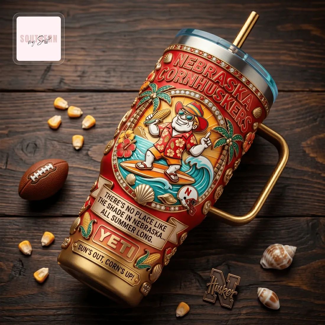 Nebraska Cornhuskers Summer Fiesta Collector’s Edition 40oz Handle Tumbler